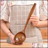 Spoons Wooden Ramen Soup Spoons Japanese Kitchen Spata Teakwood Frying Rice Seasoning Nonstick Pan Drop Delivery Home Garden Dining Dhwbs