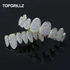 Anhänger Halsketten Top Ankunft Hip Hop Iced Out Zähne Top Bottom Grills Dental Mund Punk Caps Cosplay Party Rapper Schmuck 221109