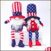 Otras fiestas festivas suministran la decoración de las elecciones del presidente estadounidense de gnomo patriótico Tomte 4to de Jy Gift Handmade Dwarf Doll Dhupc
