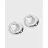 Boucles d'oreilles créoles Silvology 925 argent Sterling épais brillant pour les femmes Design Original minimaliste corée 2022 bijoux à la mode