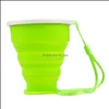 Bouteilles D'eau 5 Couleurs Sile Rétractable Pliant Télescopique Tasse À Eau Pliable Tumblerf 200Ml Voyage En Plein Air Woter Drop Delivery H Dhmdo