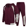 Survêtements pour hommes 2 pièces ensemble hommes 2023 automne Europe amérique vêtements de sport survêtement Streetwear Patchwork à capuche pantalons de survêtement hommes survêtement costumes