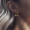 Boucles d'oreilles à tige asymétrie en acier inoxydable cristal étoile lune pour les femmes 2022 Brincos cerceau bijoux en gros/baisse