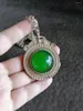 Collane con ciondolo Collezione Antique Old Silver Intarsiato Anello con smeraldo verde Collana con segno facciale
