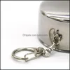 Cups Saucers 140Ml/240Ml Stainless Steel Portable Outdoor Travel Cam Folding Collapsible Cup Metal Telescopic Keychain Dhs Fast 46 Dhiv7