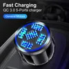 15a Fast Car Chargers QC3.0 5USB PORTS Laddar Auto Power Adapters f￶r iPhone 11 12 13 14 Mini Pro Max Samsung LG Android Phone Tablet