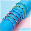 Bracelets de charme Turc Evil Blue Eye Perles Bracelet À La Main Tressé Corde Chaîne Colorf Couple Bracelets En Cristal Drop Livraison Jewelr Dhfdi