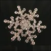 Pinnen broches kristallen sneeuwbloem broche pin charme dames edelsteen hanger strass rhinestone big sneeuwvlok winter thema kerstbroches hele dhkfy