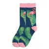 Men's Socks Flamingo Mens Women Sock Combed Cotton Funny Men's Tube Skateboard 1Pair