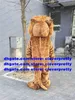 Brun longue fourrure Lion Animal sauvage mascotte Costume adulte personnage de dessin animé tenue Costume marche ambulatoire attirer la popularité zx410