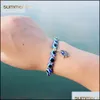 Beaded Fashion Turkey Evil Blue Eyes Beaded Bracelets Strands Men Women Religious Hamsa Hand Charms Bracelet Bangles Wholesale Jewel Dhu7E