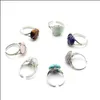 Cluster-Ringe Reiki-Stein-Draht umwickelter Kristallring, natürliche Amethyste, Lapis-Opal, rosa Quarz-Herz-Fingerringe, Party, Hochzeit, Juwelier, Dh6Ty