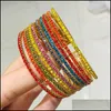 Bangle Bangle Fashion Gold Sparkling Rhinestone Bracelet Crystal Charm For Women Wedding Party Jewelry Bracelets Girlsbanglebangle D Dhya8