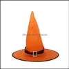 Party Hats Halloween Led Flashing Hats Adt Performance Witch Hat Party Decoration Bandage Cap Fashion Props Prom Supplies 4 5Cy D2 D Dhbz0