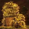 Strings 3X2M Solar Net Mesh String Lights 8 Modes Holiday Christmas With Remote For Year Wedding Party Garden Decor