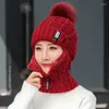 Tappeti Berretti antivento per donna Pom Beanie Foderato in pile Cappello invernale Spessa Slouchy Berretto in maglia Scaldacollo da donna