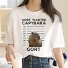 Men's T Shirts Capybara Shirt Men Harajuku Summer Streetwear T-shirts Man Y2k 2000s Clothing