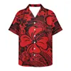メンズカジュアルシャツ累積2022カスタムポリネシアビーチ夏のパーティーフローラルプリントトロピカルハワイアンスタイルTシャツ