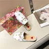 Slippers Leather Flats Designer Women Summer Princetown Lace Velvet Mules Loafers With Buckle Bees Snake Pattern With Box