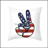 Funda de almohada Día de la independencia americana Funda de almohada 4Th Of Jy 18 pulgadas Throw Pillow Er para sofá Decoración del hogar Drop Delivery Gard Dhiil