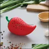 Herb Spice Tools Pepper Shape Spice Filter Sile Tea Infuser Strainer Chili Herbal Tool Seasoning Kit Kitchen Accessories 579 Drop Dh2Yy