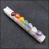 その他のIrregar Gypsum装飾的なコンポーネント7 Chakra Reiki Healing Heart Charms Natural Stones Amet Crystal Meditation wo dhhju