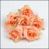 Decoratieve bloemen kransen kunstmatige bloem zijden roos hoofd bruiloft feest huis decoratie diy krans plakboek ambacht nep druppel del dh71d