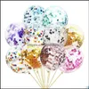 Party Decoration Birthday Party Balloon Round Sequins Mti Color 12 Inches Celebration Supplies Transparent Christmas Decor Balloons Dhnke