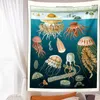 Taquestres vintage Oceanografia Ilustração Tapestry Wall Hangingroom Decoração Estética Decoração Ilustrada Arte Antiga