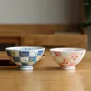 Bowls Sakura Couple Bowl Ceramic Vaisselle Household Japanese Eating Small Single Rice Porcelain For Kitchen Tableware