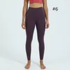 LL-1903 Enfärgad Yoga för kvinnor Långbyxor med hög midja Yogakläder Träning Träning Klädsel för tjejer Löpande Leggings Elastiska Sportkläder för vuxna