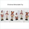 Christmas Decorations Santa Claus Retractable Toy Christmas Snowman Deer Dolls Kids Birthday Party Gift Desk Toys Drop Delivery Home Dhbb6