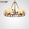 H￤ngslampor individuella amerikanska landsf￥glar vardagsrum ljuskrona retro j￤rn rep lyster pendente lamparas de techo colgante