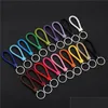 Other Festive Party Supplies Weaving Pu Leather Keychain Simple Style Car Key Pendant Creative Bag Rope Party Promotion Small Gift Dhinq