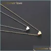 Pendant Necklaces New Classic Clavicle Chain Necklace Small Love Heart Pendant For Women Girl Gold Sier Choker Party Wedding Jewelry Dh5Rh