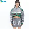 Damen Lederimitat YICIYA Jacken Mäntel Bomber Frau Varsity abnehmbare schwarze Oversize Racing Motorrad Baseballjacke Langarm Tops 221111