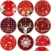 Christmas Decorations Christmas Tree Skirt 24 Patterns 90Cm Large Size Base Er Mat For New Year/ Xmas Drop Delivery Home Garden Fest Dhsat