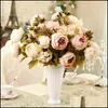 Ghirlande di fiori decorativi 13 teste/bouquet peonia artificiale decorativa festa fiori finti di seta peonie per la casa El Decor fai da te Wedd Dhe3T