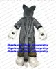 Gray Long Fur Furry Fox Mascot Costume Husky Dog Wolf Fursuit Adult Cartoon Character Open A Business Brand Figure zz7563