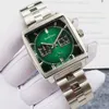 Mens Square watch bay Japan VK 크로노그래프 쿼츠 무브먼트 퍼플 다이얼 메탈 스트랩 39mm 손목시계