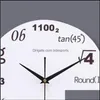 Wandklokken Acryl Math Wall Clock Fashion Notticking Mute Modern Design Vergelijking voor Home Office School Watch1 662 S2 Drop Deliver Dh0WX