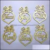 Christmas Decorations Christmas Laser Hollow Pendant Tree Letter Ornament Home Festival Ornaments Hanging Gift 6 Pc Per Bag Drop Del Dhgl8