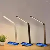 Lampade da tavolo Lampada per la protezione degli occhi alimentata tramite USB con ricarica wireless Pieghevole dimmerabile a tocco 3 colori da scrivania LED Lettura per studenti