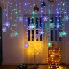 Strings Fairy Lights Garland Curtain Snowflake Light Christmas Outdoor Festoon Led Decoration Year Decor Curtains