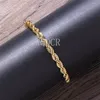 Link Bracelets 4mm Gold Silver Color Rope Chain For Men Women Stainless Steel Twisted Anklet