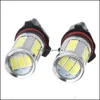 مصابيح السيارة 2pcs بيضاء P13W سيارة عالية الطاقة LED BBS الأضواء النهارية تشغيل الضباب مصابيح إسقاط تسليم الهواتف النقدية إضاءة إضاءة DHL9P