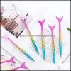 Ballpoint Pens Mermaid Ballpoint Pen Fashion Novel Office Gift Stationery Tail Pens School Supply Student Ballpoints Drop Delivery B Dhtr5