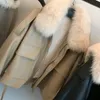 Women's Leather Faux Chic Autumn Winter Detachable Mink Fur Collar PU Bomber Jacket Plus Velvet Thick Trench Coat Zipper 221111