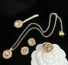 Lyxdesignad lila kristallhänge halsband armband örhängen ringar banshee medusa huvudporträtt 18k guld pläterade kvinnliga smycken gåvor ms14 - s06