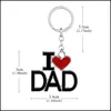 Key Rings Fashion Family Dad Mom Keychain Accessories Letter Red Heart Love Key Chains Rings Jewelry For Mother Father Valentine S G Dhuq1